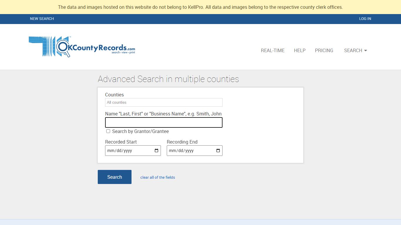 Multiple Counties - County Clerk Public Land Records for Oklahoma